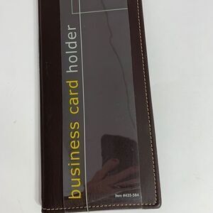 Business Card Holder 72 Capacity Identification Credit Bank Card Brown Vinyl New